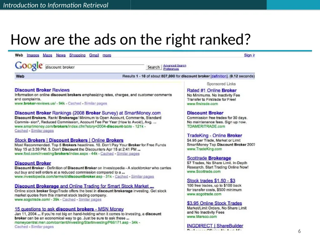 Lecture 7 : Web Search & Mining (2) 楊立偉教授 台灣科大資管系 - slide 6 of 61