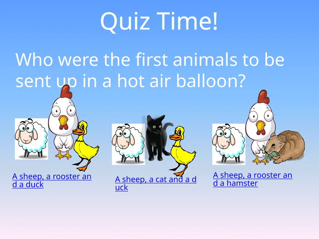Hot-Air Balloons! Hot-air balloons were first used - slide 18 of 23