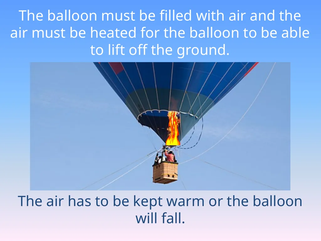 Hot-Air Balloons! Hot-air balloons were first used - slide 13 of 23