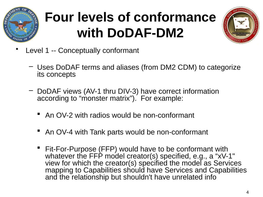 DoD Architecture Tools 5 January 2012 DoDAF Team 2 - slide 4 of 13