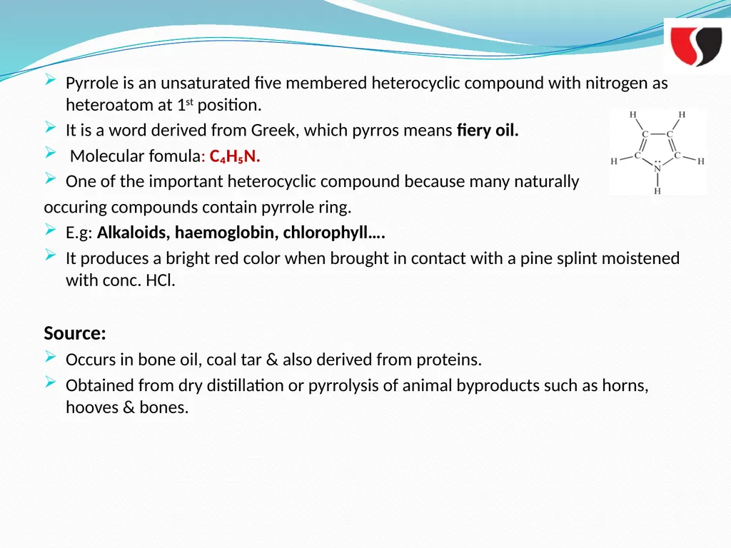 PYRROLE Kota.Swathi Assistant Professor Department - slide 2 of 8