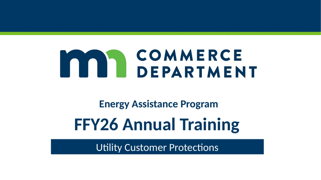 Energy Assistance Program FFY26 Annual Training - slide 1 of 12