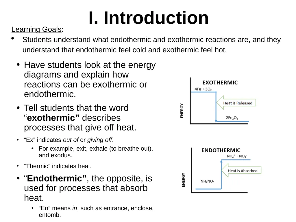 Endothermic and Exothermic Reactions Fall 2017 I. - slide 2 of 13
