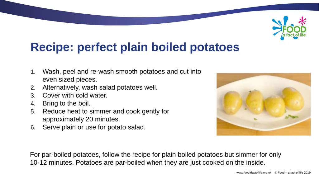 Boiling and steaming potatoes Boiling Potatoes - slide 5 of 9