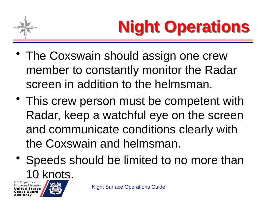 Night Surface Operations GUIDE National Response - slide 23 of 26