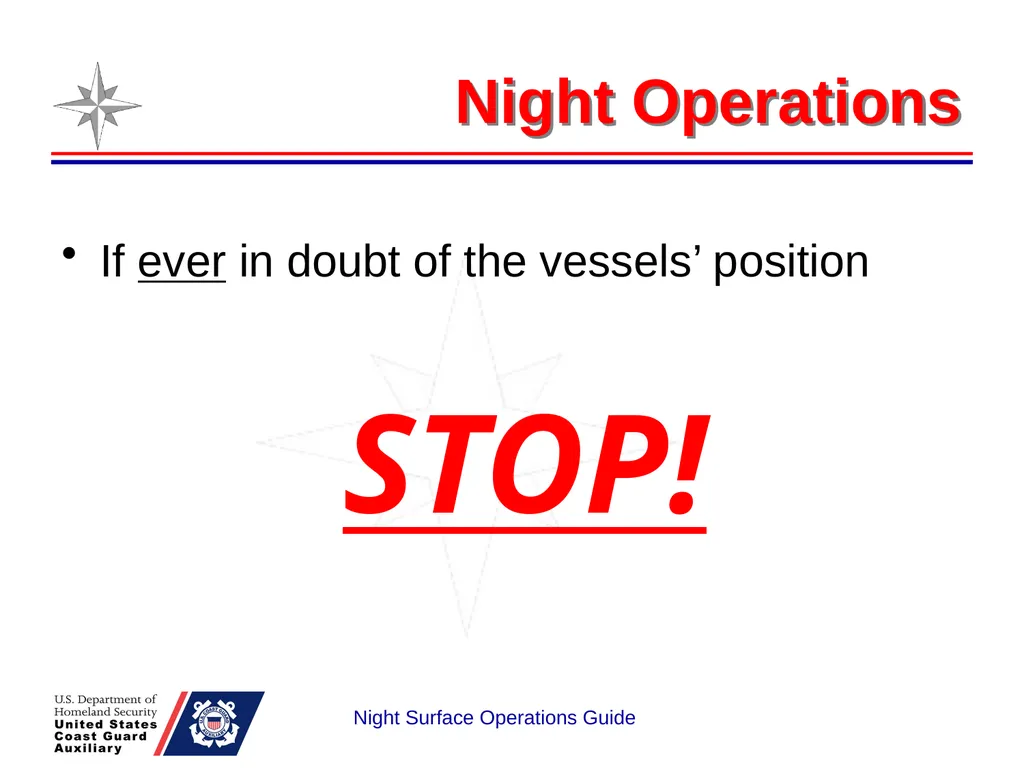 Night Surface Operations GUIDE National Response - slide 10 of 26