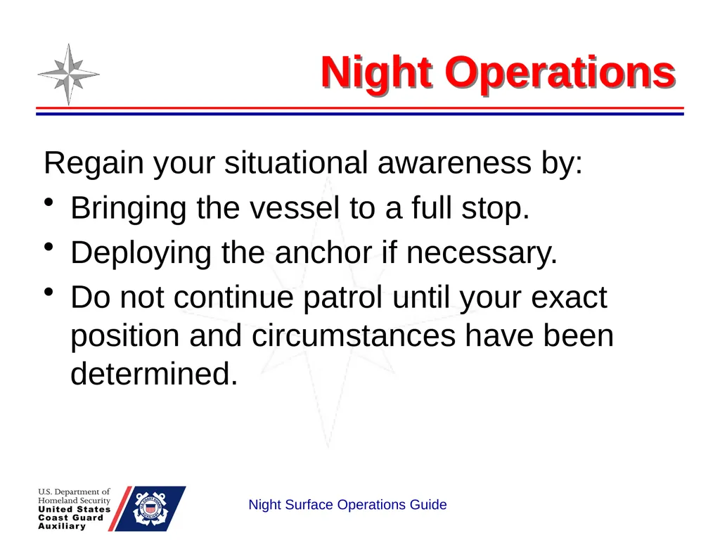 Night Surface Operations GUIDE National Response - slide 11 of 26