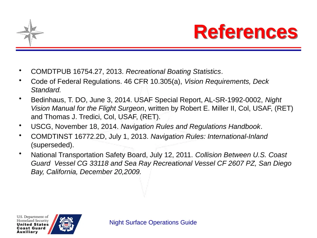 Night Surface Operations GUIDE National Response - slide 26 of 26