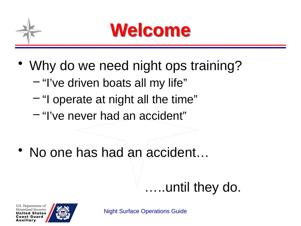 Night Surface Operations GUIDE National Response - slide 3 of 26