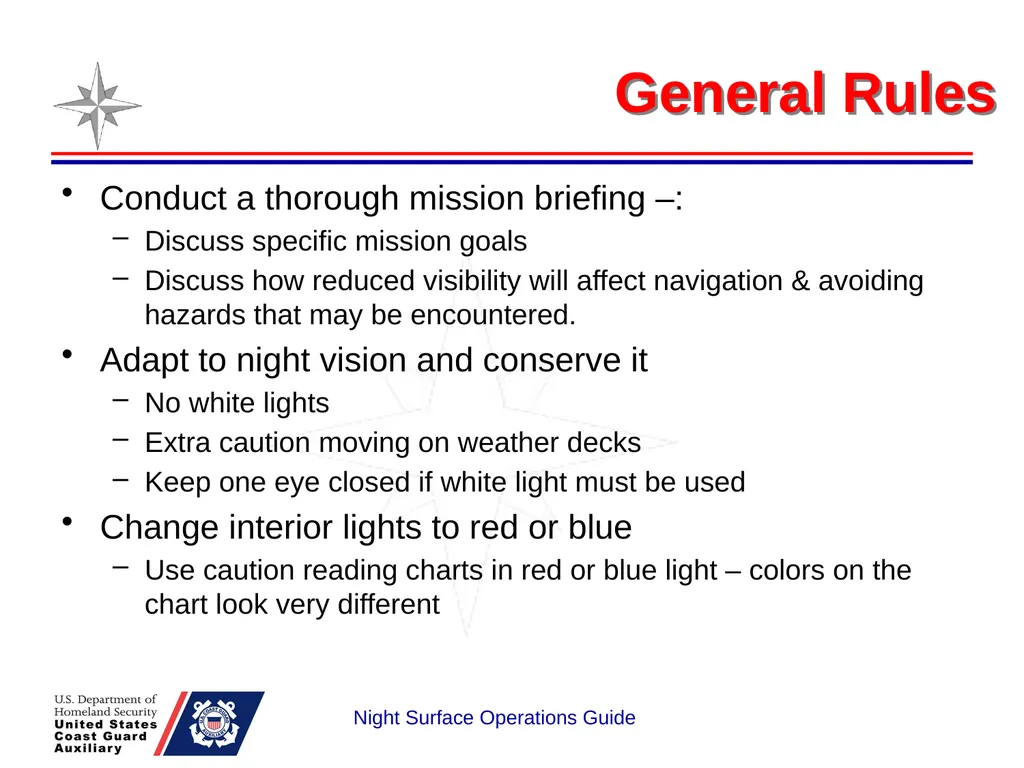 Night Surface Operations GUIDE National Response - slide 8 of 26