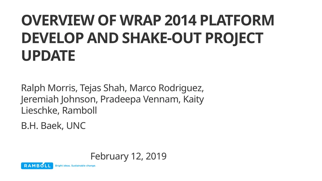 Overview of WRAP 2014 Platform develop and - slide 1 of 12