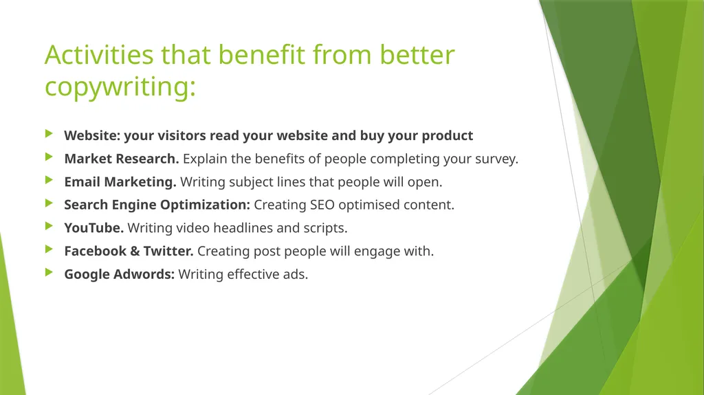 Copywriting Training Write a copy that sells WHAT - slide 3 of 12