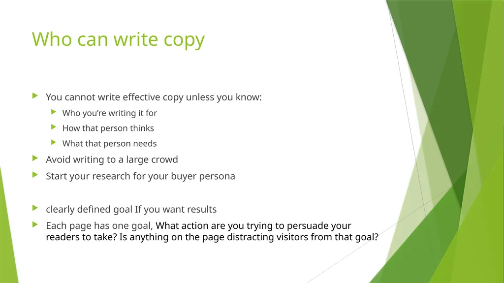 Copywriting Training Write a copy that sells WHAT - slide 4 of 12