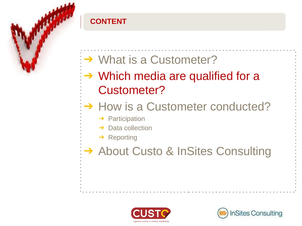 CUSTOMETER GETTING ACQUAINTED What is a - slide 7 of 22