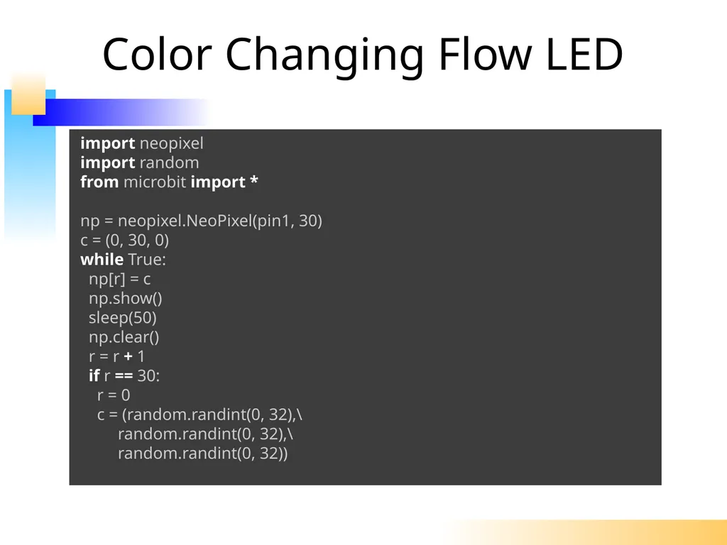 Using Python to Control WS2812 RGB LED Flexi-Strip - slide 28 of 32