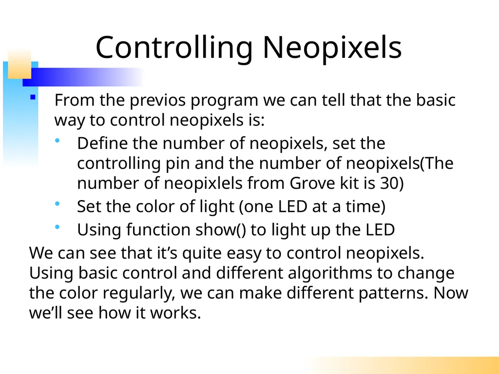 Using Python to Control WS2812 RGB LED Flexi-Strip - slide 14 of 32