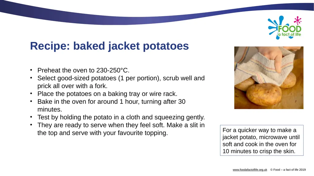 Baking and roasting potatoes Baking Baking is the - slide 5 of 10
