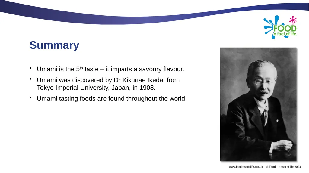 Umami What is umami? Umami is a savoury taste, - slide 13 of 14