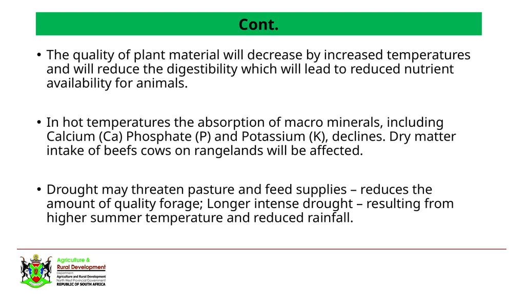 NORTH WEST DEPARTMENT OF AGRICULTURE AND RURAL - slide 7 of 12