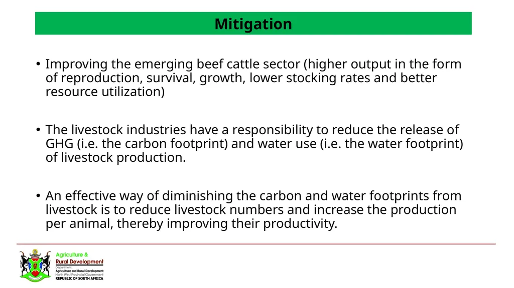 NORTH WEST DEPARTMENT OF AGRICULTURE AND RURAL - slide 9 of 12