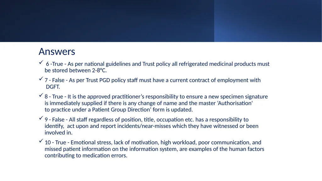 Medicines Management Training for Radiographers - slide 33 of 36