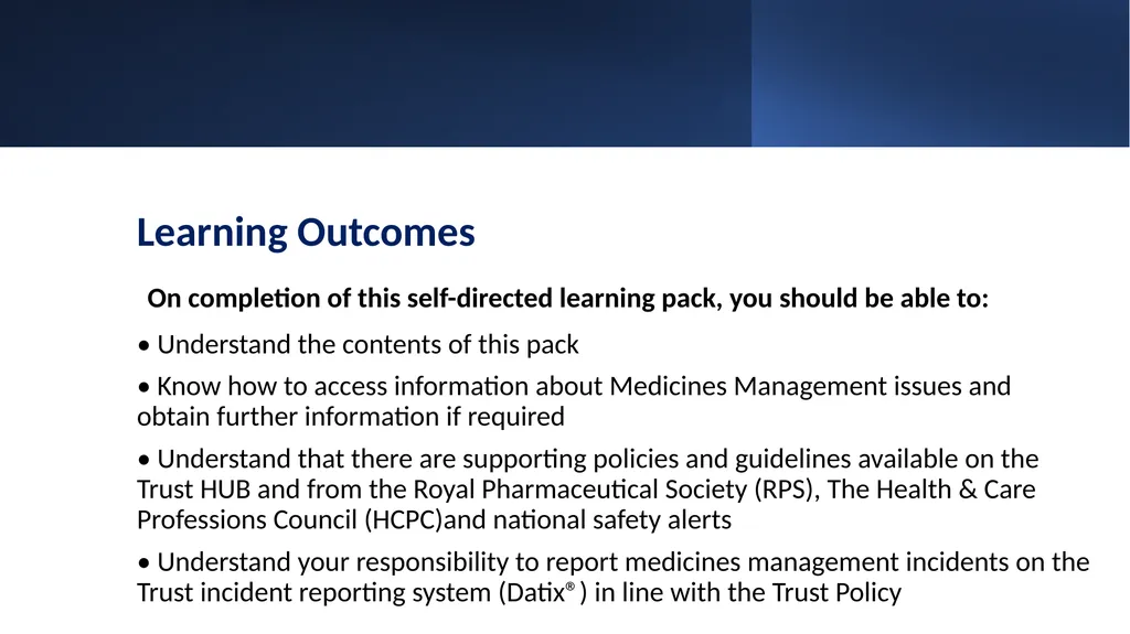 Medicines Management Training for Radiographers - slide 4 of 36