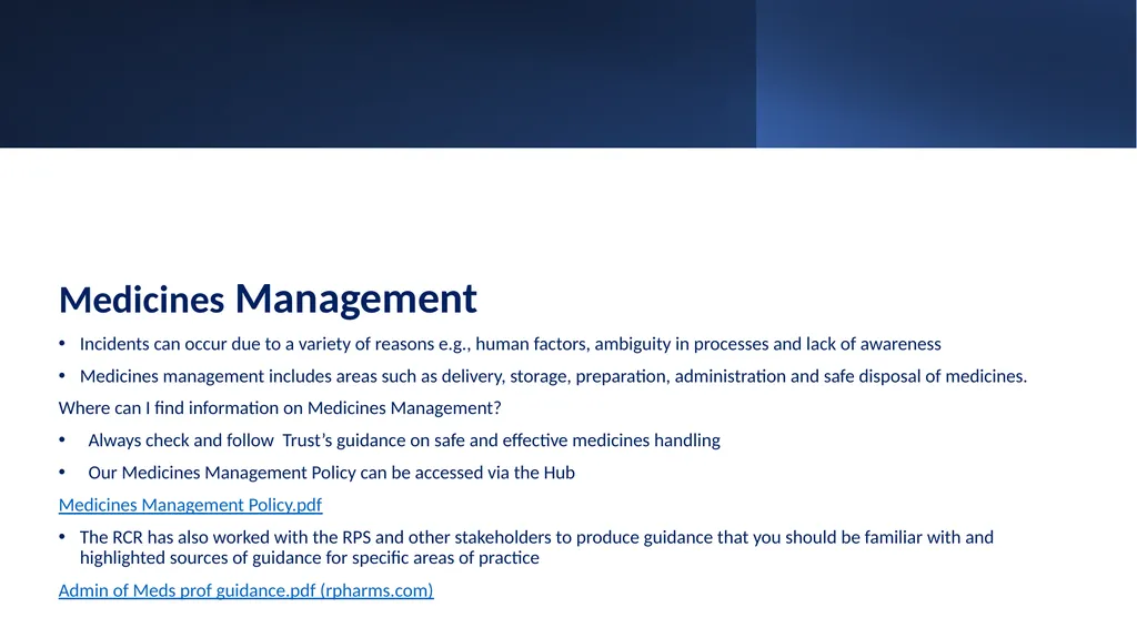 Medicines Management Training for Radiographers - slide 6 of 36