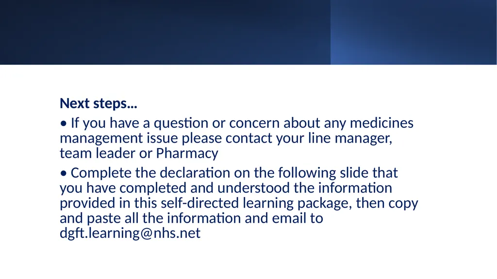 Medicines Management Training for Radiographers - slide 35 of 36