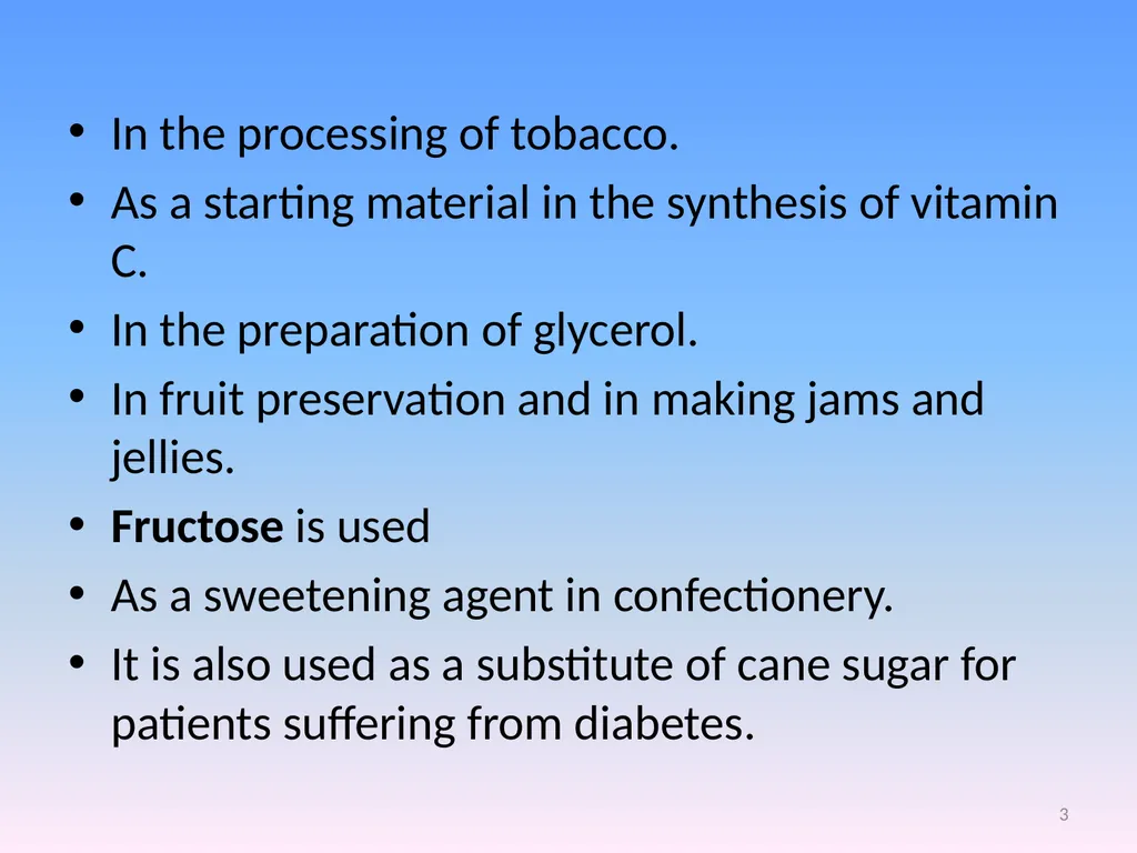 Monosaccharides Class :I B.Sc., Zoology Sub: - slide 3 of 11