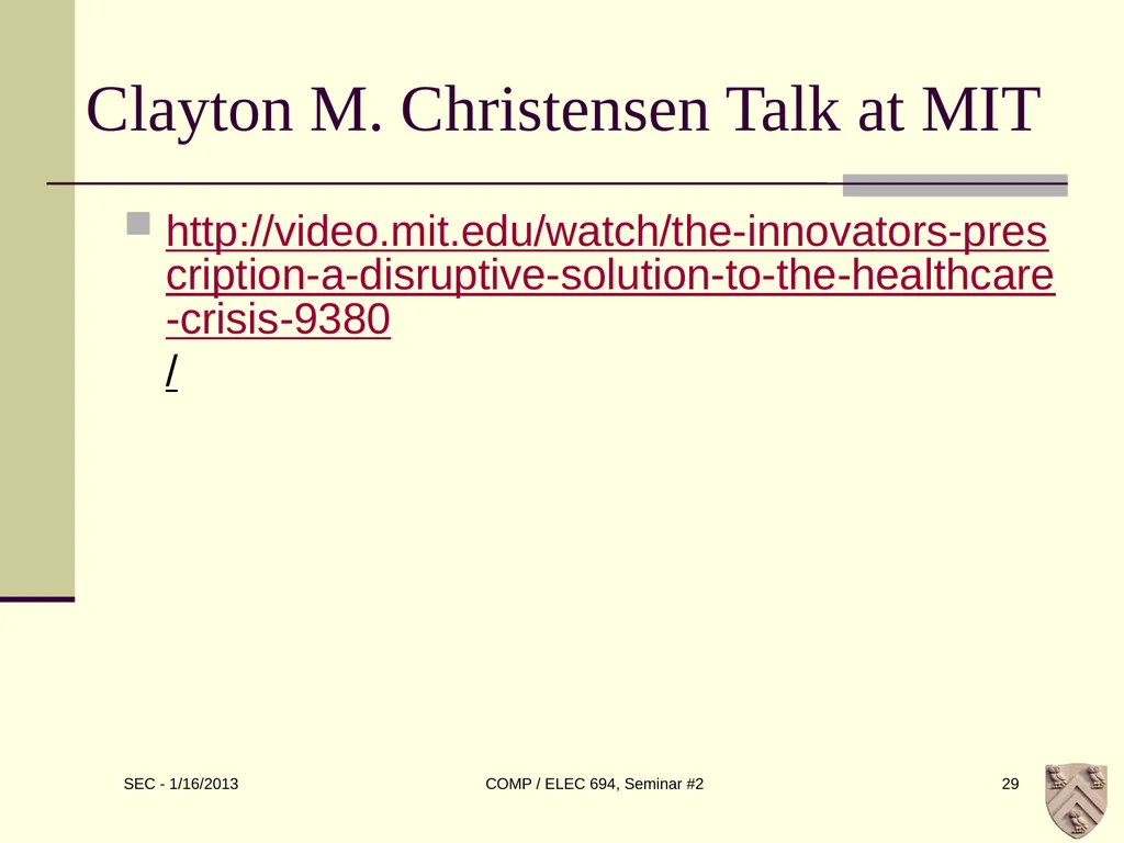 ELEC 694 COMP 694 Disruptive Technologies Scott - slide 29 of 33