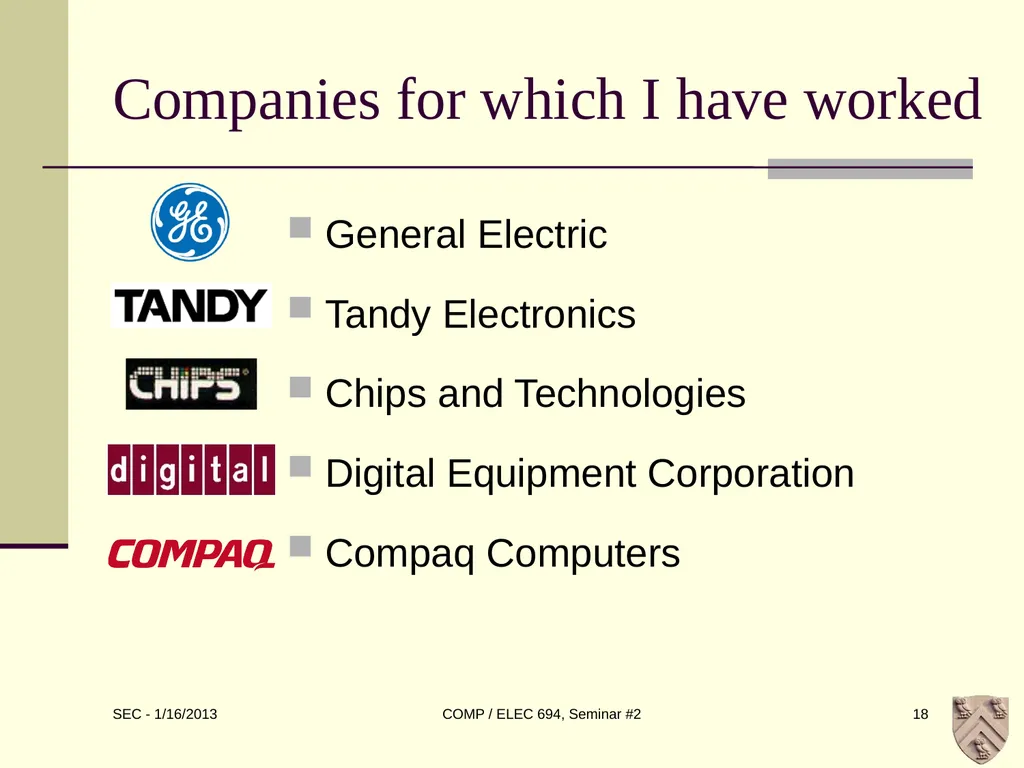 ELEC 694 COMP 694 Disruptive Technologies Scott - slide 18 of 33