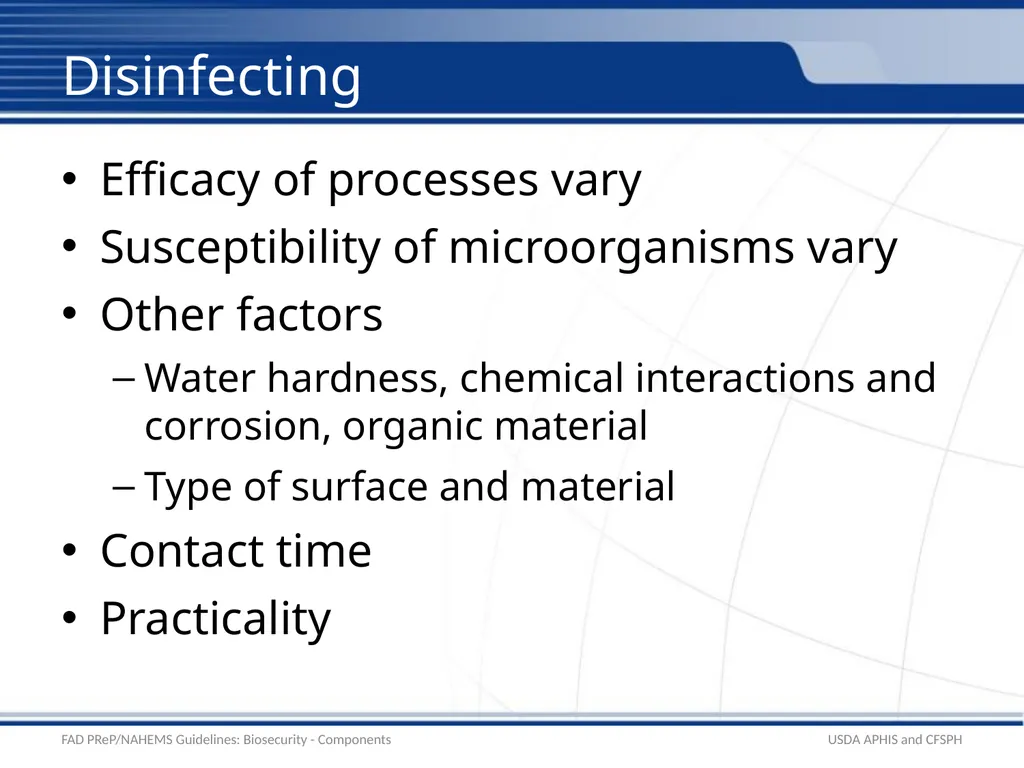 Biosecurity Components – C&D and Biosecurity - slide 7 of 19