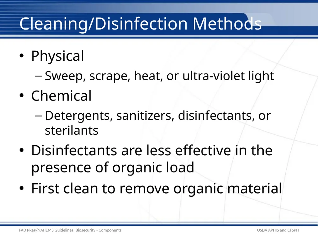 Biosecurity Components – C&D and Biosecurity - slide 5 of 19