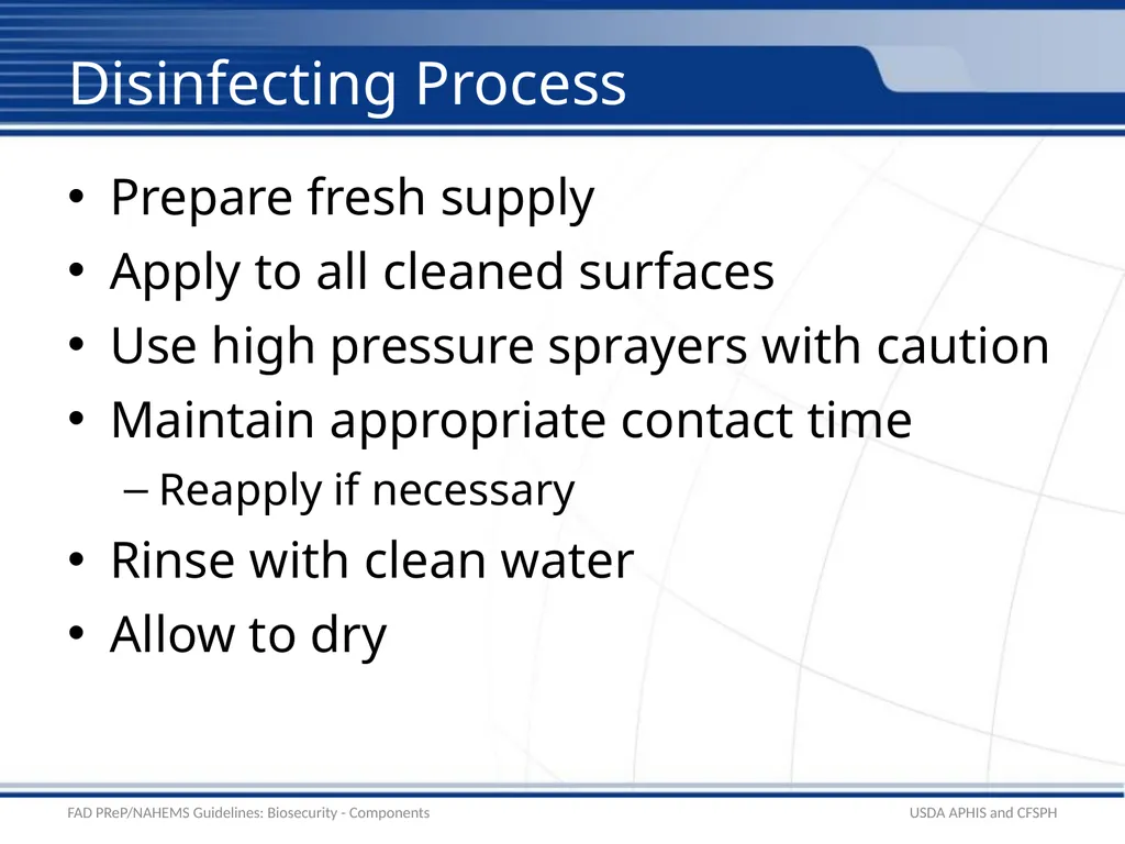Biosecurity Components – C&D and Biosecurity - slide 8 of 19