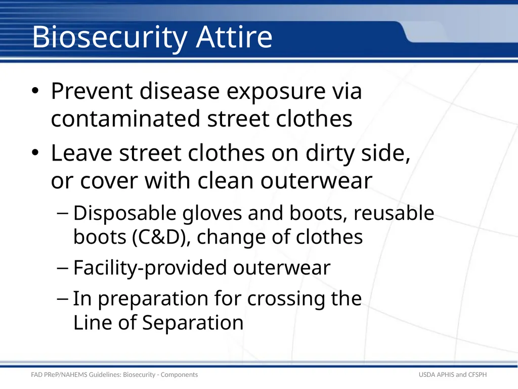Biosecurity Components – C&D and Biosecurity - slide 11 of 19