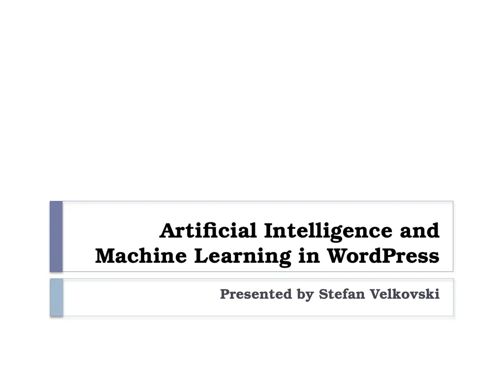 Artificial Intelligence and Machine Learning in - slide 1 of 27