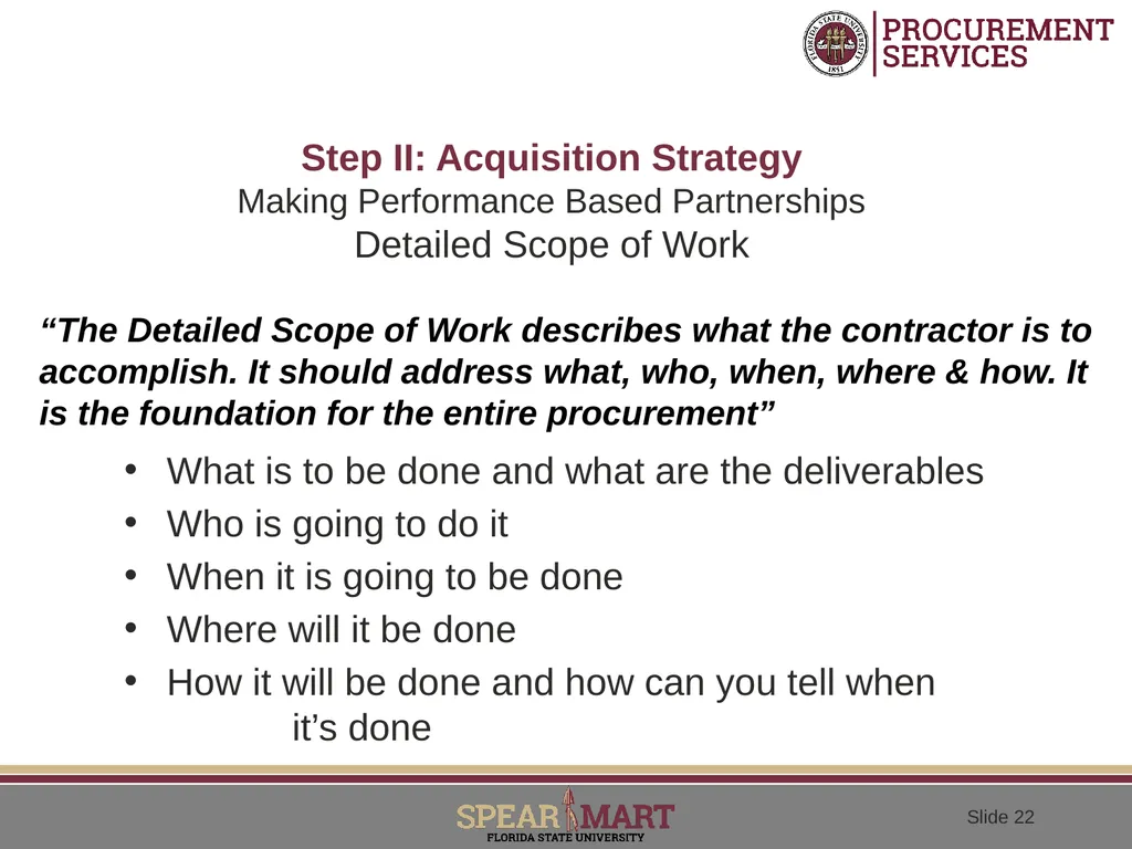 Performance Based Contracting Adopting A - slide 22 of 31