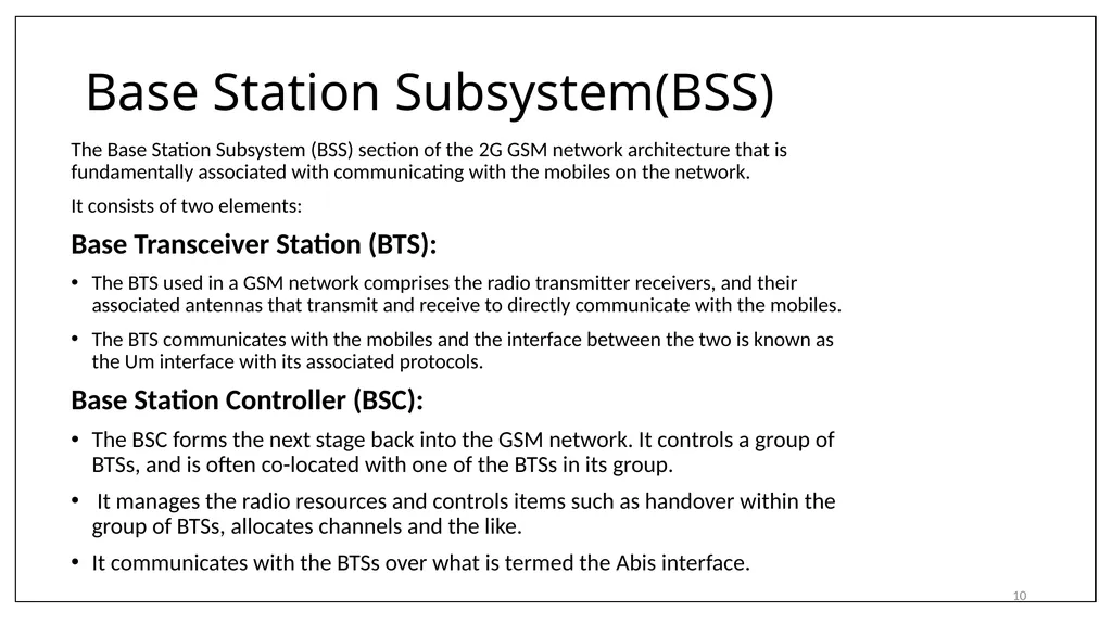 1 Subject Name: wireless network Presentation - slide 10 of 18