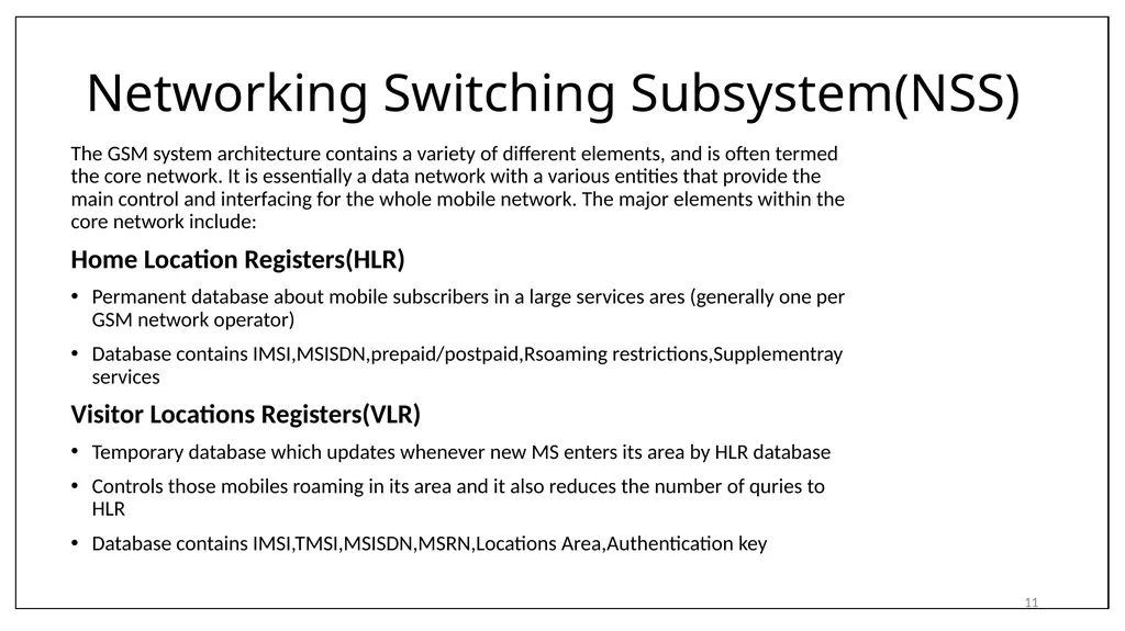 1 Subject Name: wireless network Presentation - slide 11 of 18