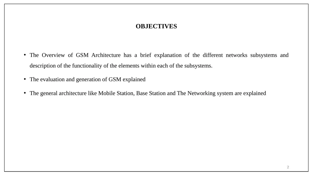 1 Subject Name: wireless network Presentation - slide 2 of 18