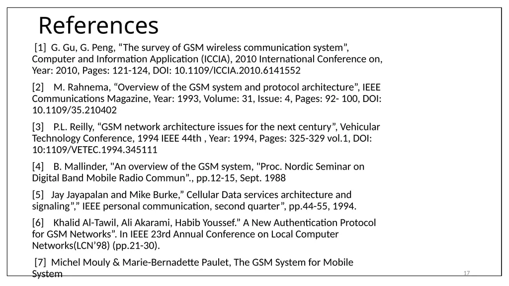 1 Subject Name: wireless network Presentation - slide 17 of 18