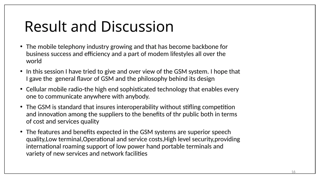 1 Subject Name: wireless network Presentation - slide 16 of 18