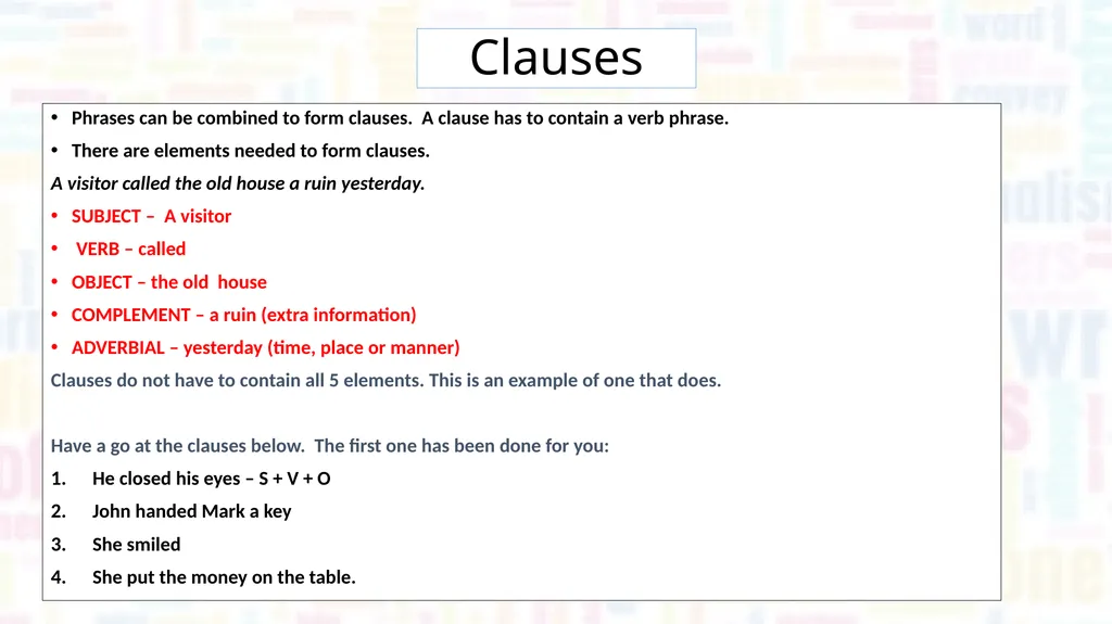 Learn about some aspects of lexis and semantics. - slide 5 of 8
