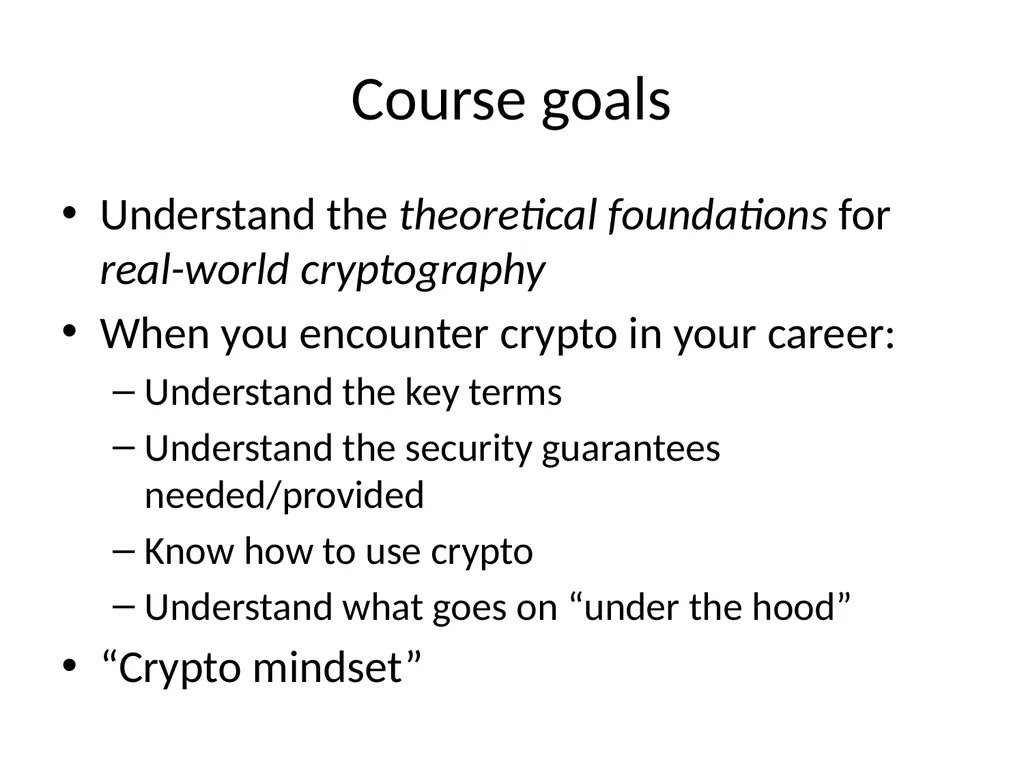 Cryptography Lecture 1 Welcome! Crypto is amazing! - slide 15 of 43