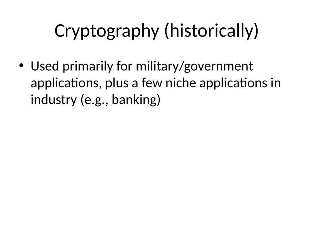 Cryptography Lecture 1 Welcome! Crypto is amazing! - slide 22 of 43