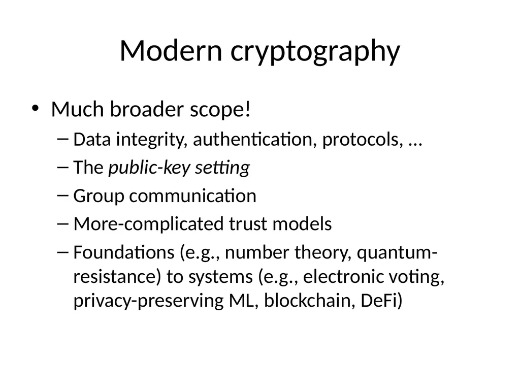 Cryptography Lecture 1 Welcome! Crypto is amazing! - slide 18 of 43