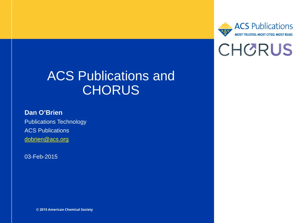 ACS Publications and CHORUS Dan O’Brien - slide 19 of 26