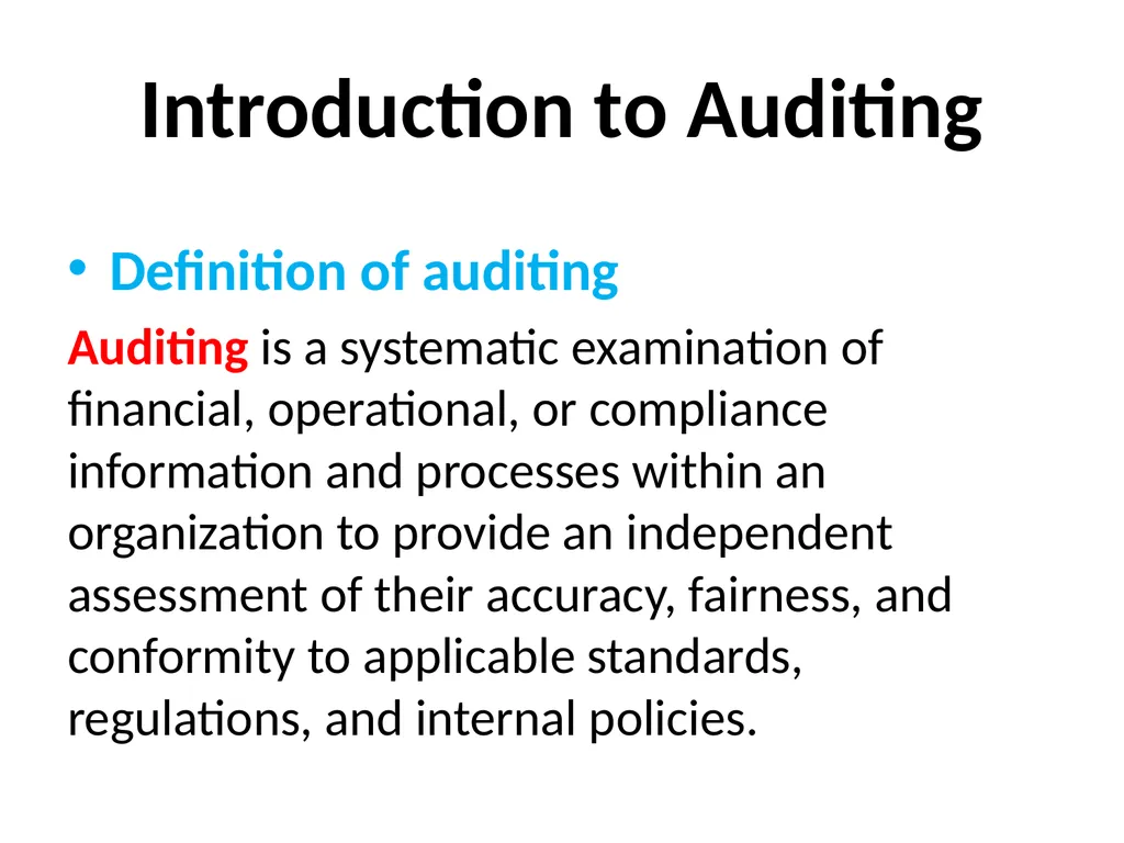 AUDITING E.MADHU LECUTURER IN COMMERCE - slide 2 of 13