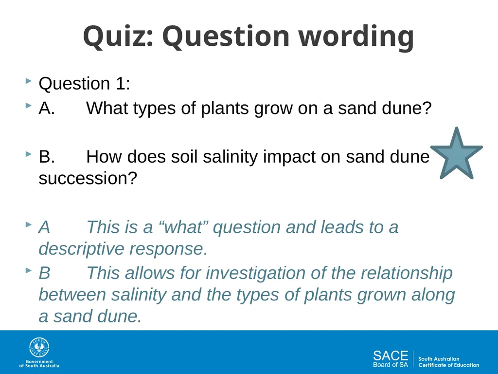 Question Design for Investigations Activities and - slide 19 of 29