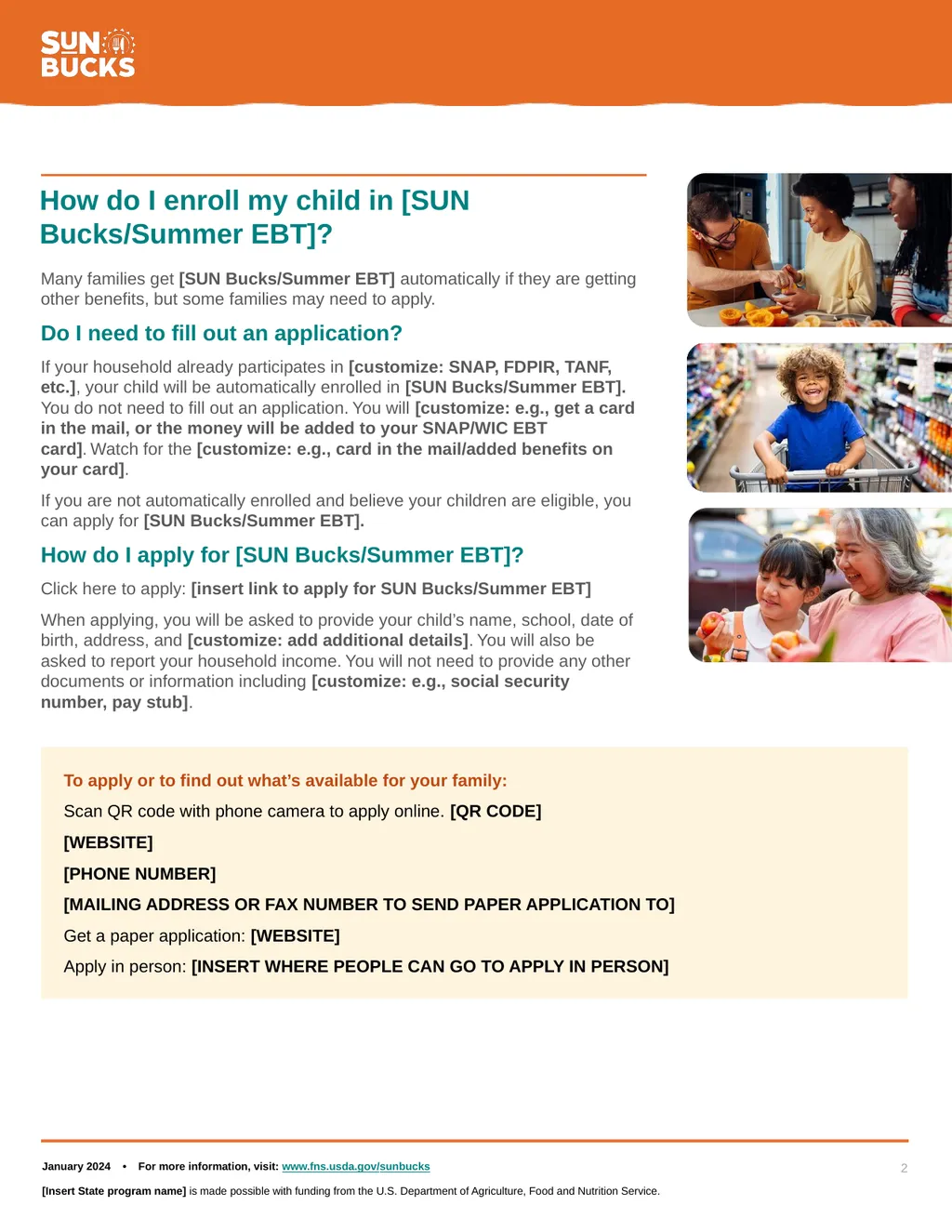 Learn How [SUN Bucks/Summer EBT] Can Help Your - slide 2 of 2